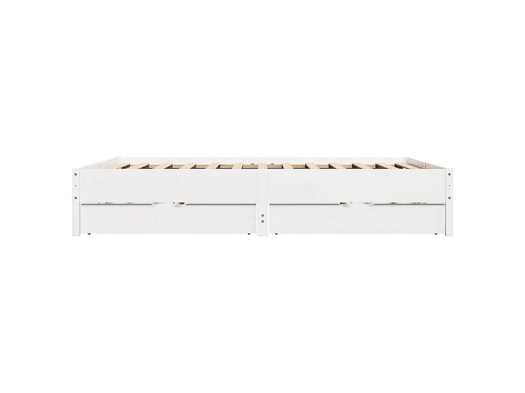 Bedframe zonder matras massief grenenhout wit 200x200 cm