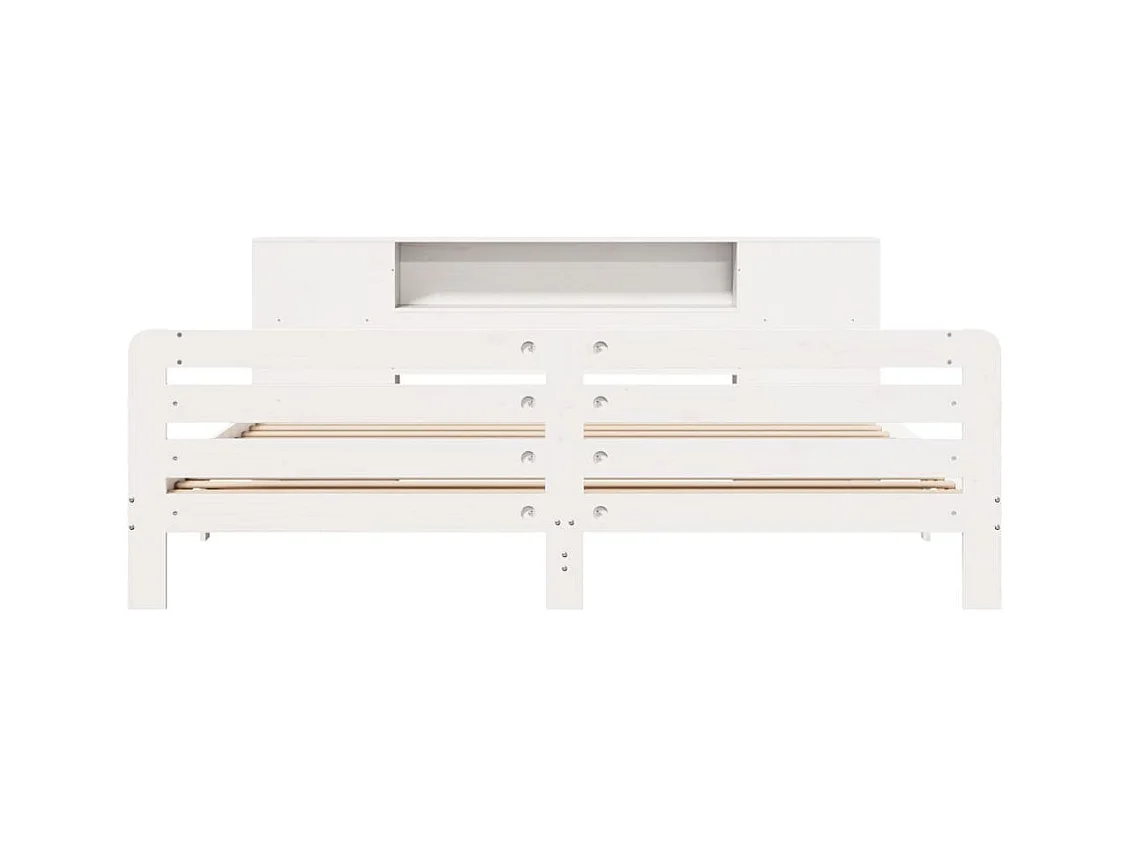 Cadre de lit sans matelas blanc 200x200 cm bois massif de pin