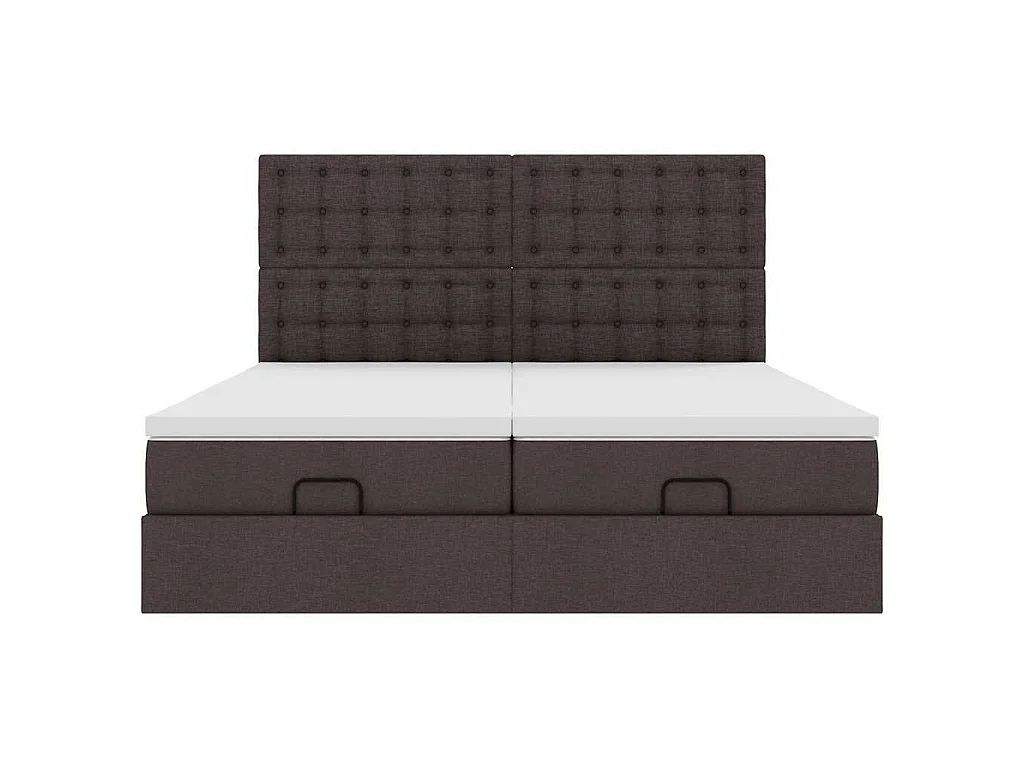 Ottoman bed met matrassen 200x200cm stof donkerbruin