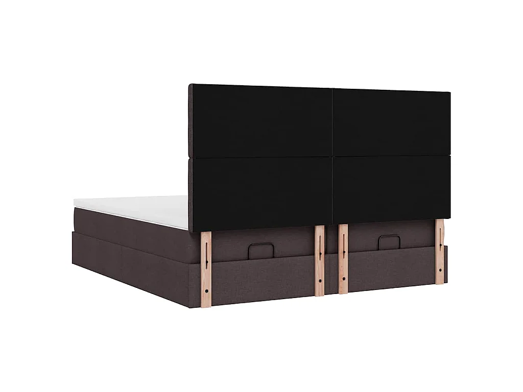 Ottoman bed met matrassen 200x200cm stof donkerbruin
