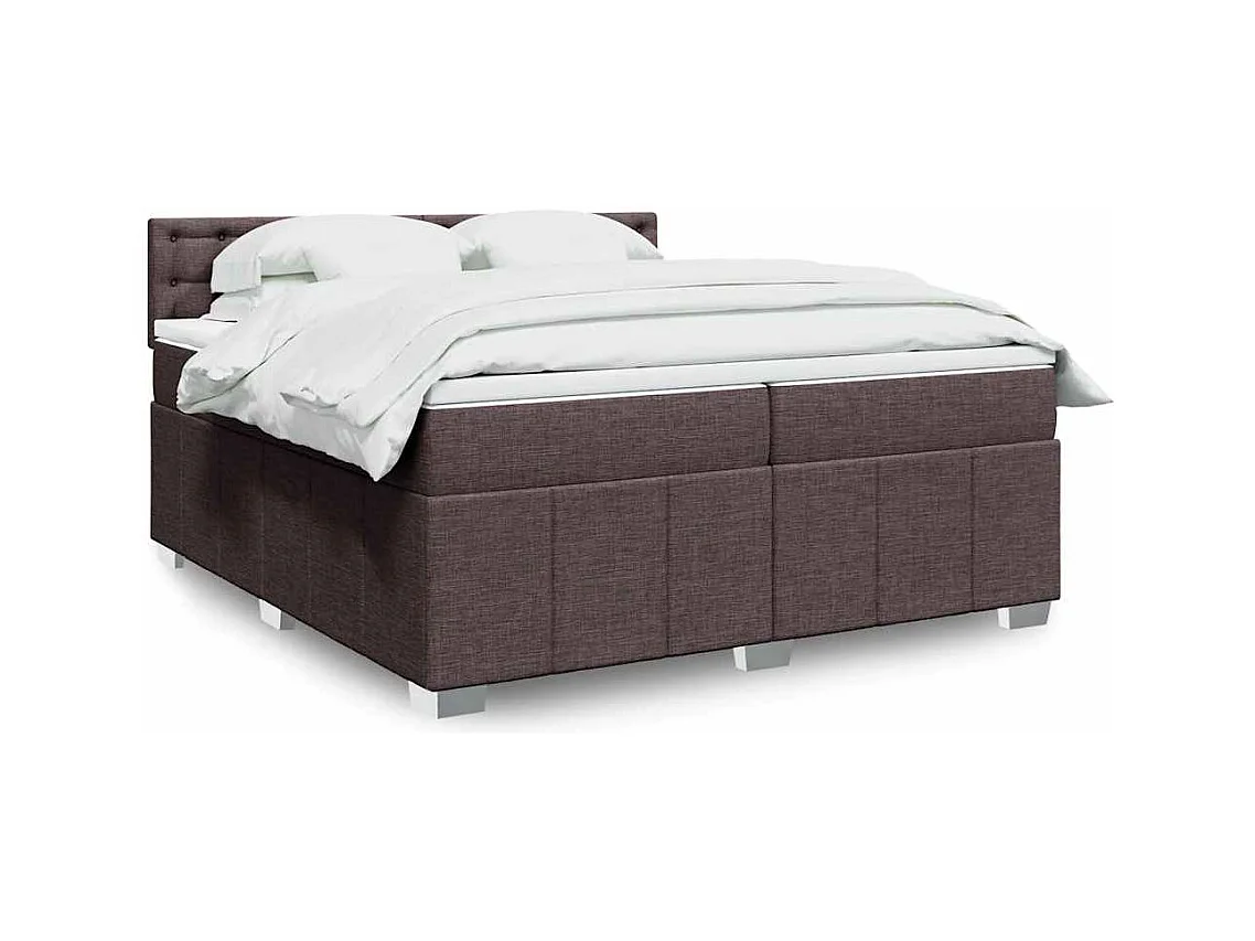 Sommier à lattes de lit avec matelas Marron foncé 200x200 cm