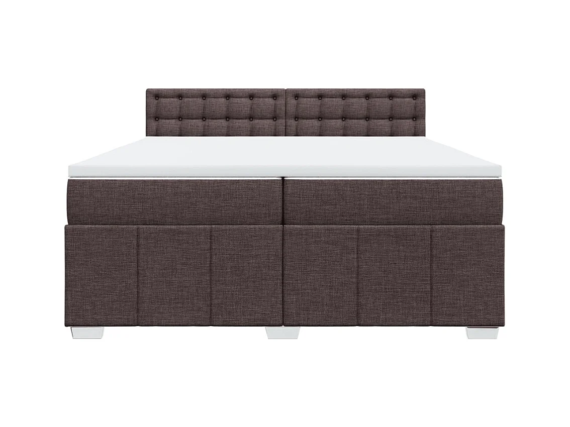 Sommier à lattes de lit avec matelas Marron foncé 200x200 cm