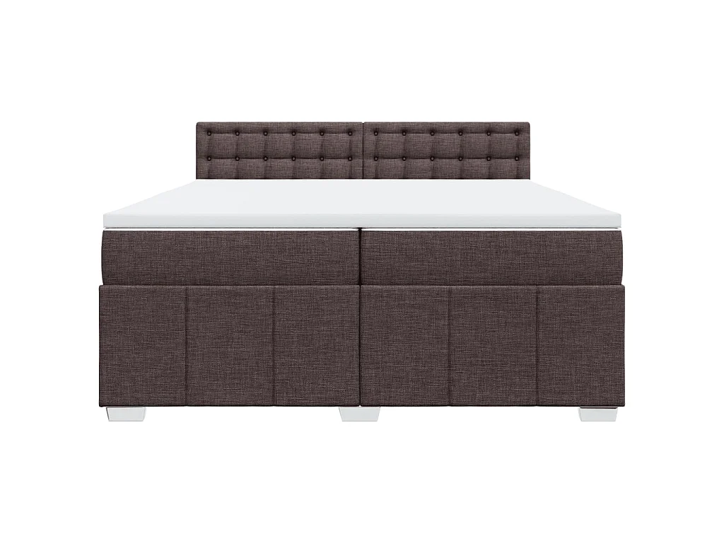Boxspring met matras stof donkerbruin 200x200 cm