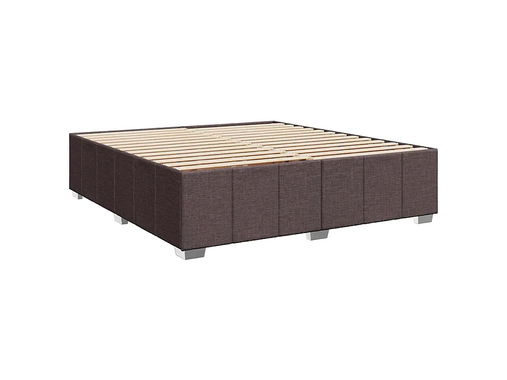 Boxspring met matras stof donkerbruin 200x200 cm