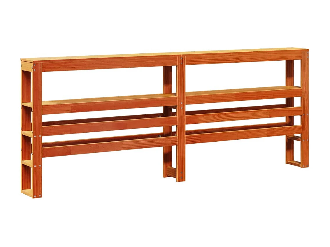 Bedframe zonder matras massief grenenhout wasbruin 200x200 cm