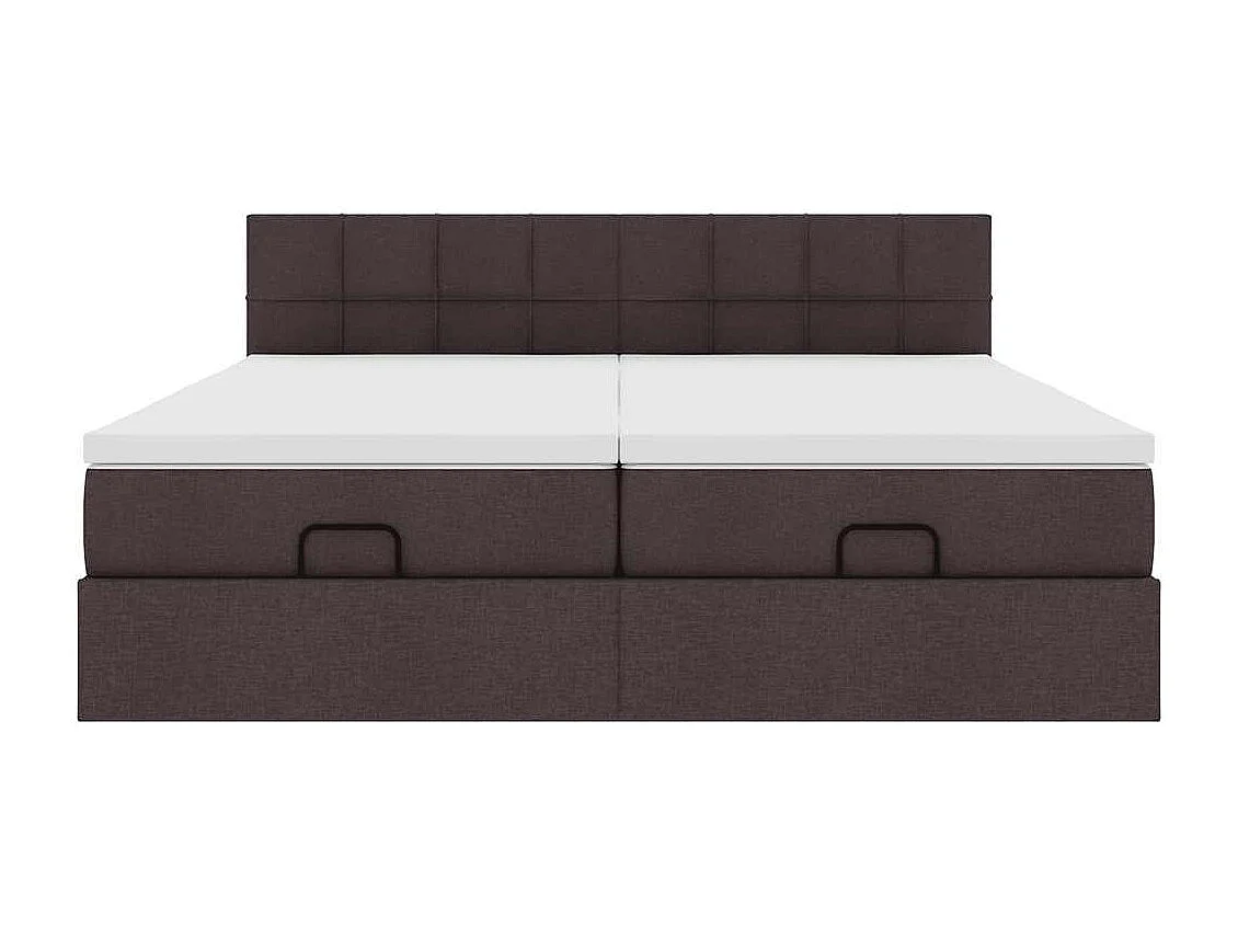 Struttura Letto Pouf con Materassi 200x200 cm in Tessuto