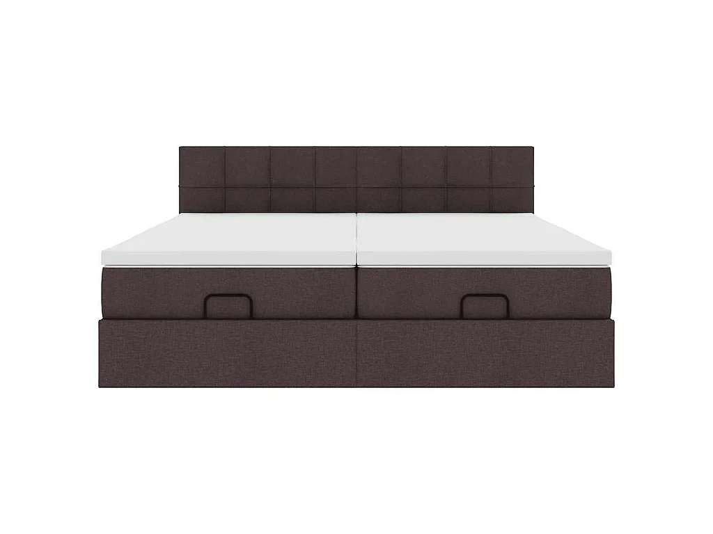 Ottoman bed met matrassen 200x200cm stof donkerbruin