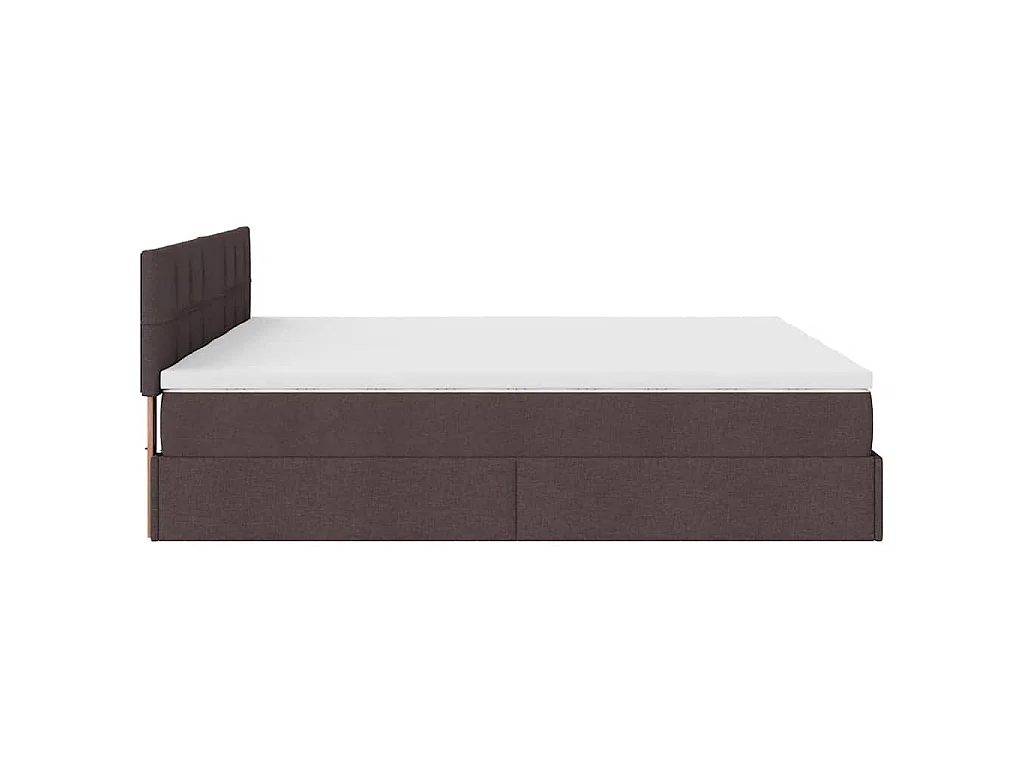 Ottoman bed met matrassen 200x200cm stof donkerbruin