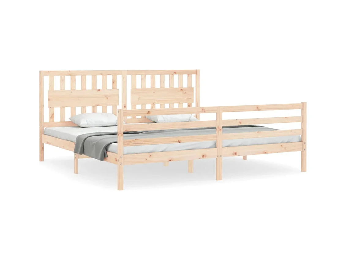 Cadre de lit sans matelas 200x200 cm bois massif