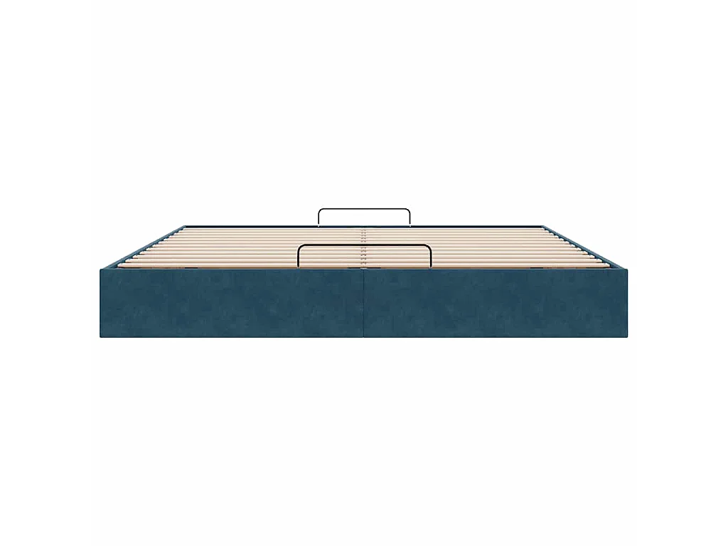 Cadre de lit ottoman sans matelas bleu foncé 200x200 cm velours