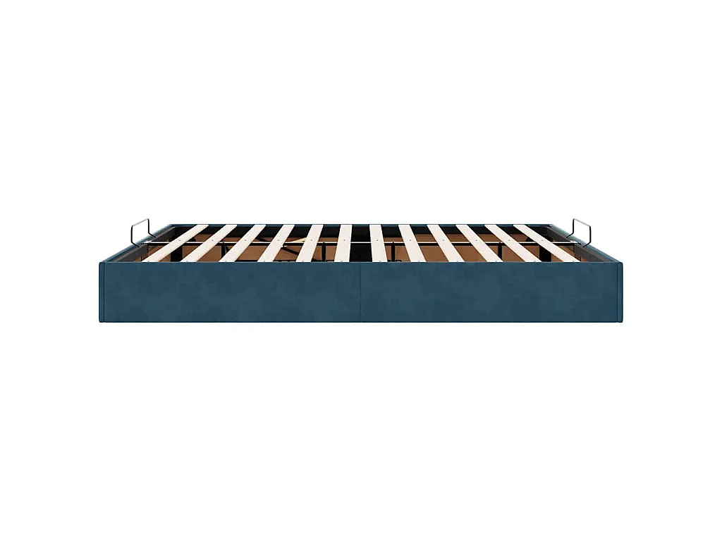 Cadre de lit ottoman sans matelas bleu foncé 200x200 cm velours