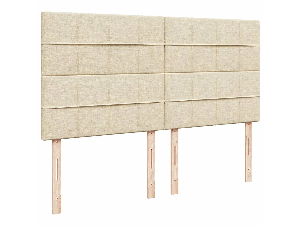 Sommier à lattes de lit avec matelas Crème 200x200 cm Tissu