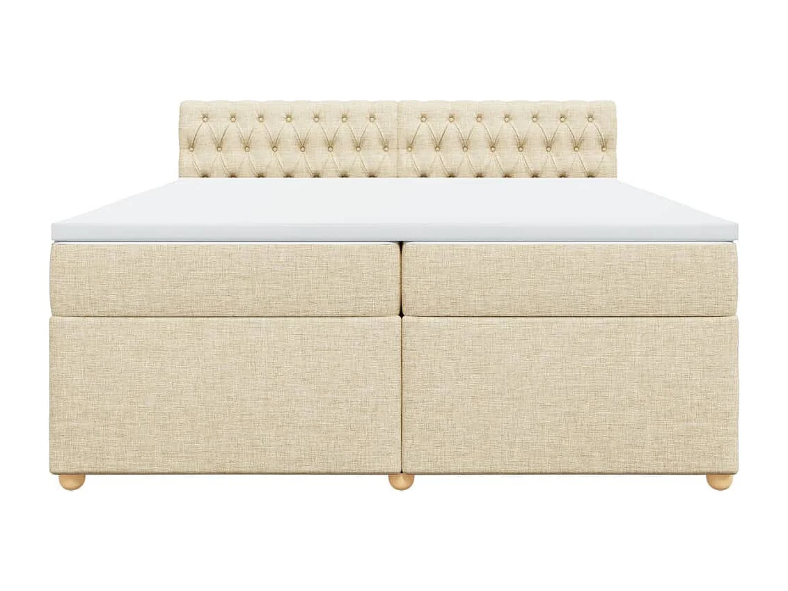 Boxspring met matras stof crèmekleurig 200x200 cm