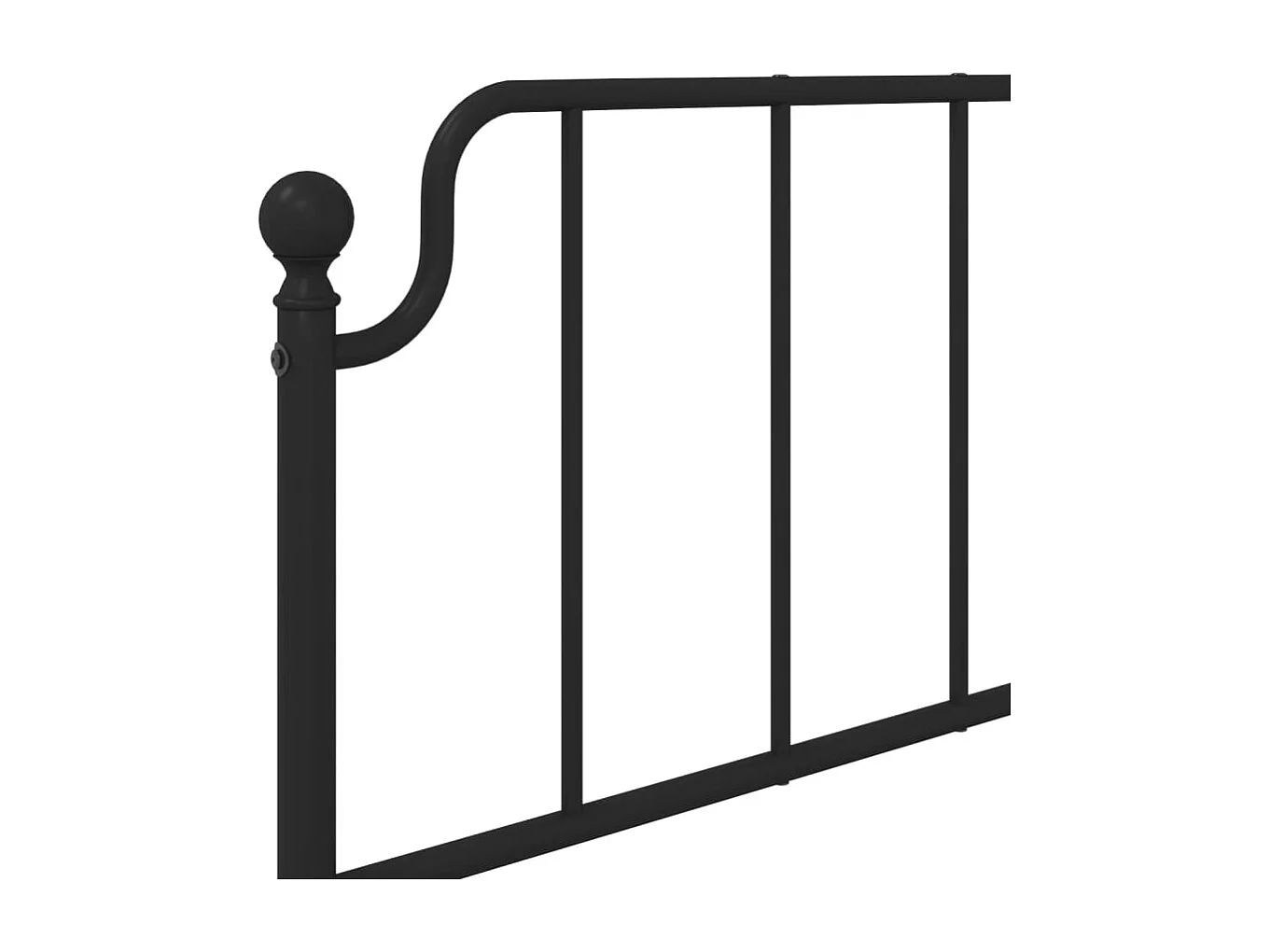 Cadre de lit métal sans matelas avec tête de lit noir 107x203cm