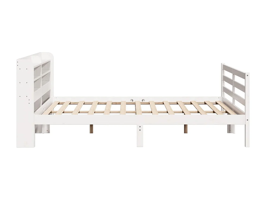 Estructura de cama con cabecero sin colchón blanco 200x200 cm