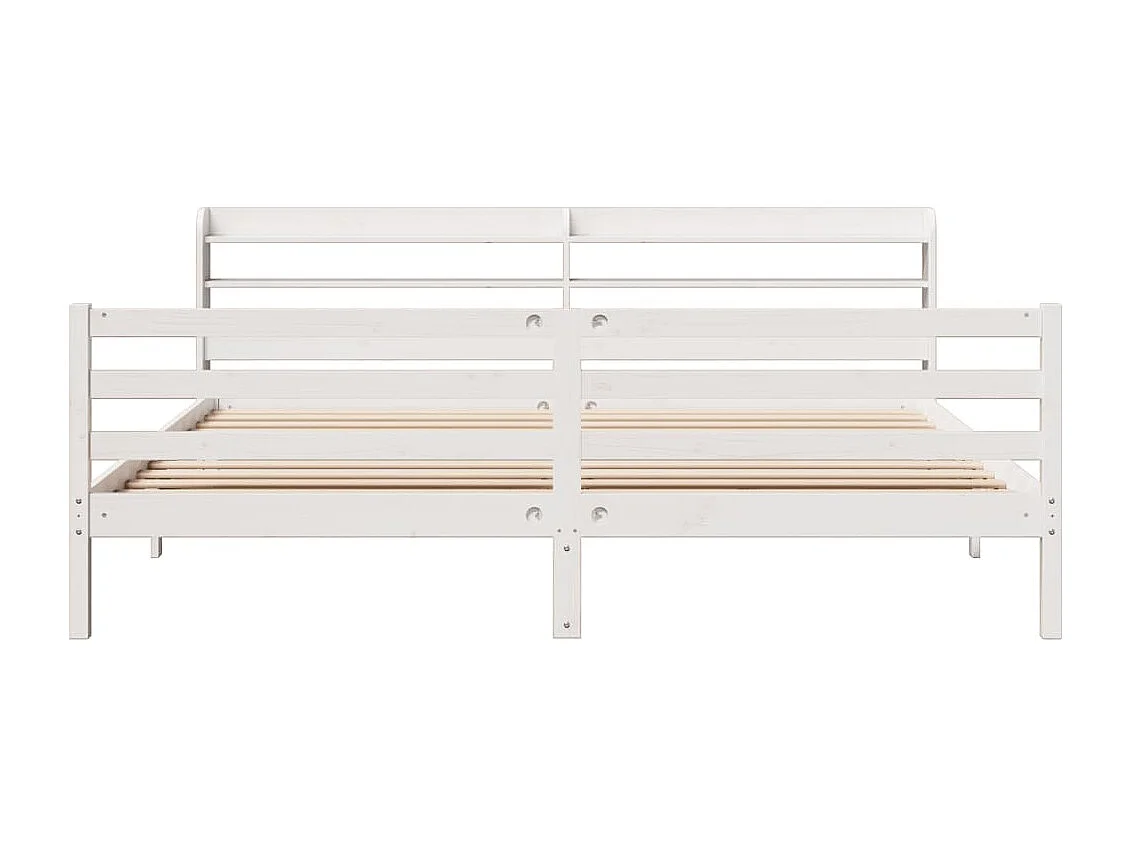 Estructura de cama con cabecero sin colchón blanco 200x200 cm