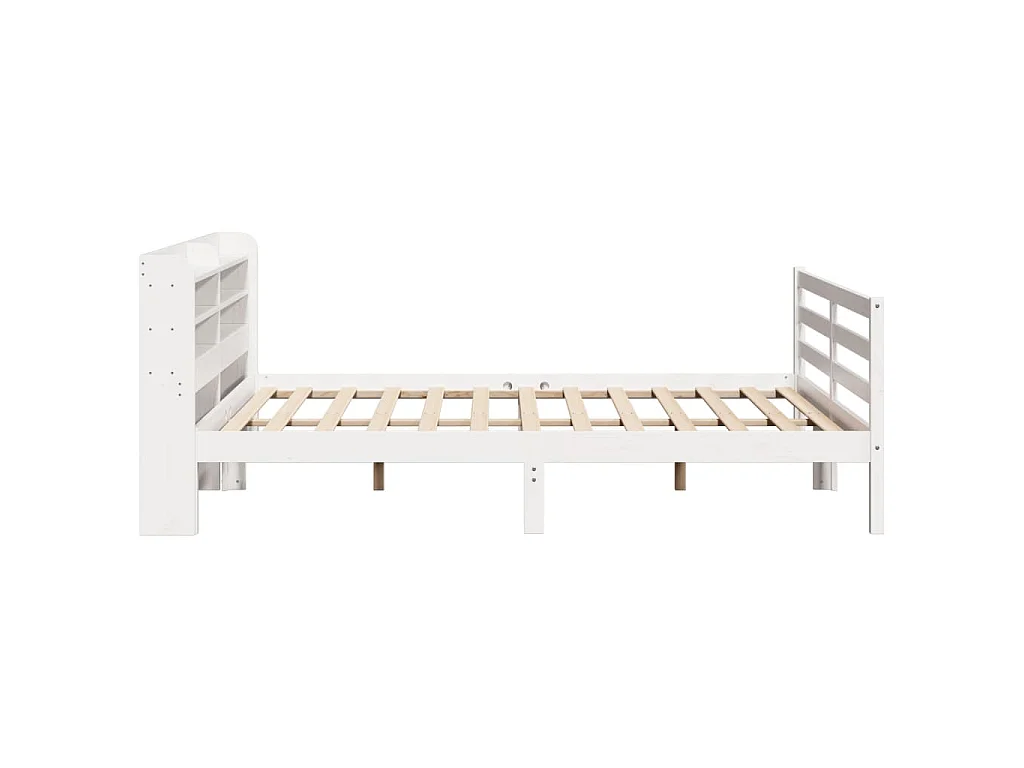 Estructura de cama con cabecero sin colchón blanco 200x200 cm
