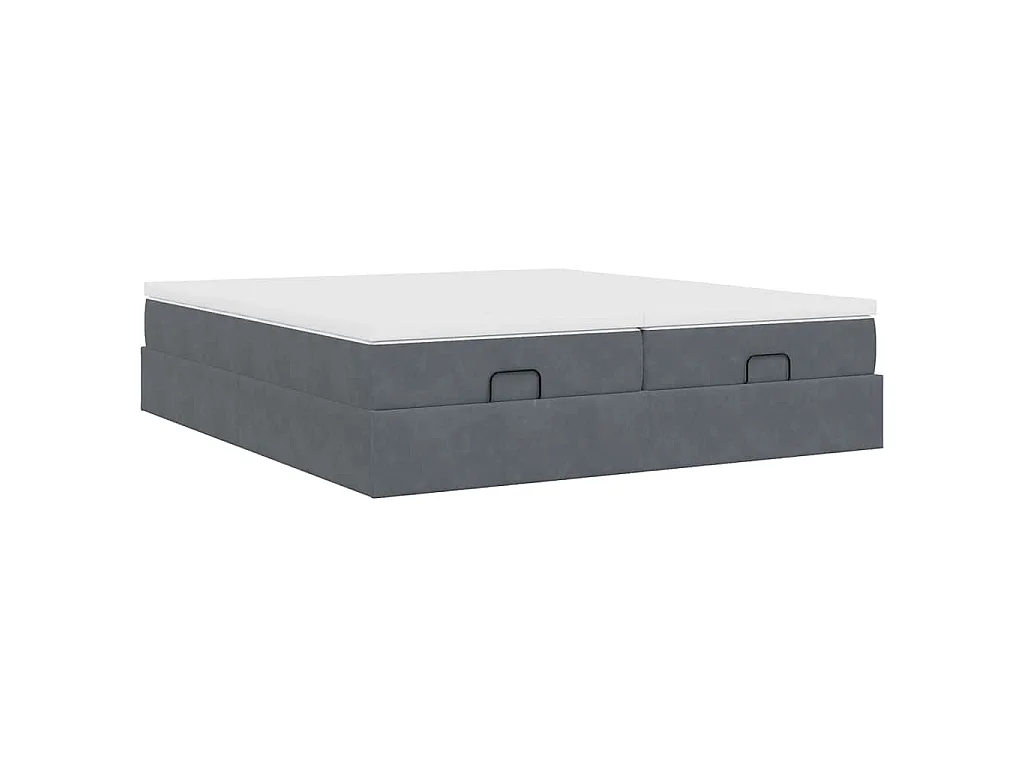 Struttura Letto Pouf con Materassi 200x200 cm Velluto