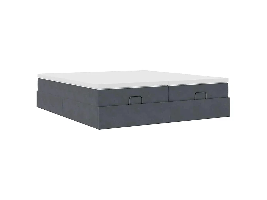 Struttura Letto Pouf con Materassi 200x200 cm Velluto