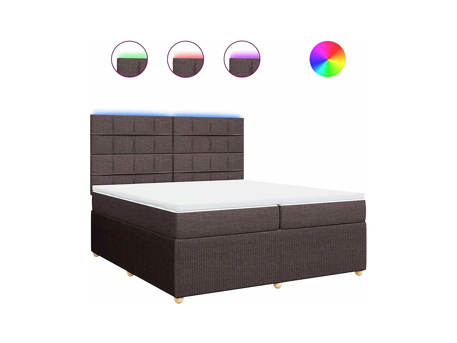 Sommier à lattes de lit avec matelas Marron foncé 200x200 cm