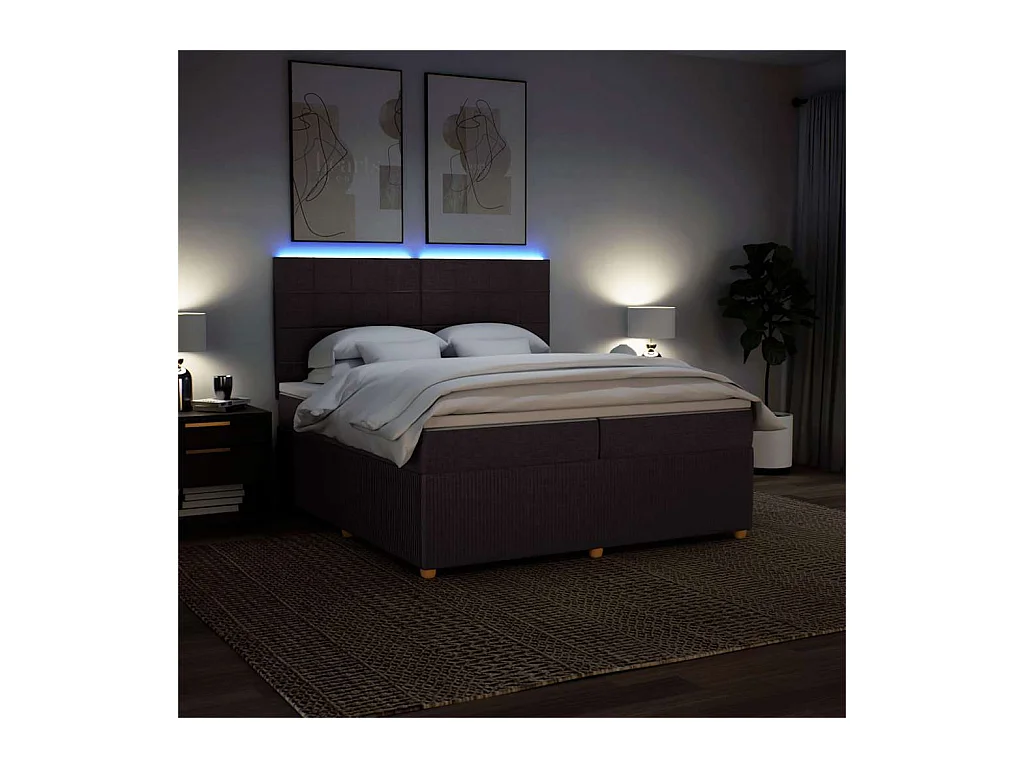 Sommier à lattes de lit avec matelas Marron foncé 200x200 cm