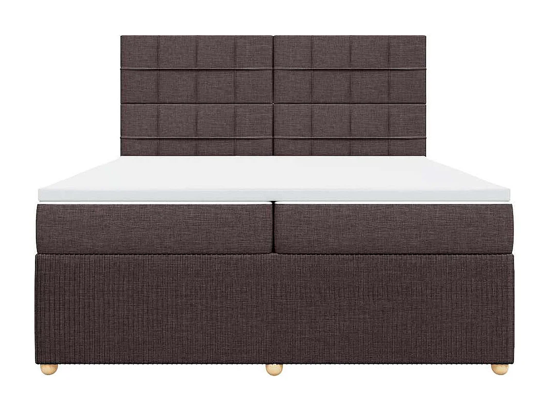 Sommier à lattes de lit avec matelas Marron foncé 200x200 cm