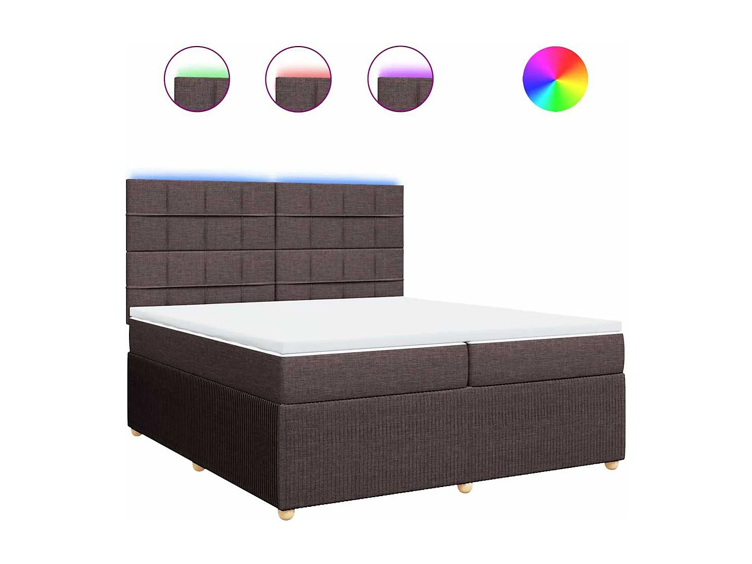 Boxspringbett mit Matratze Dunkelbraun 200x200 cm Stoff