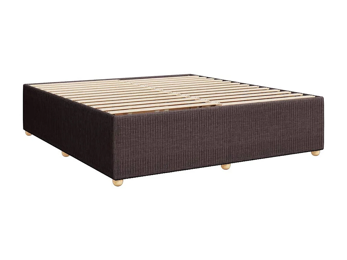 Boxspringbett mit Matratze Dunkelbraun 200x200 cm Stoff