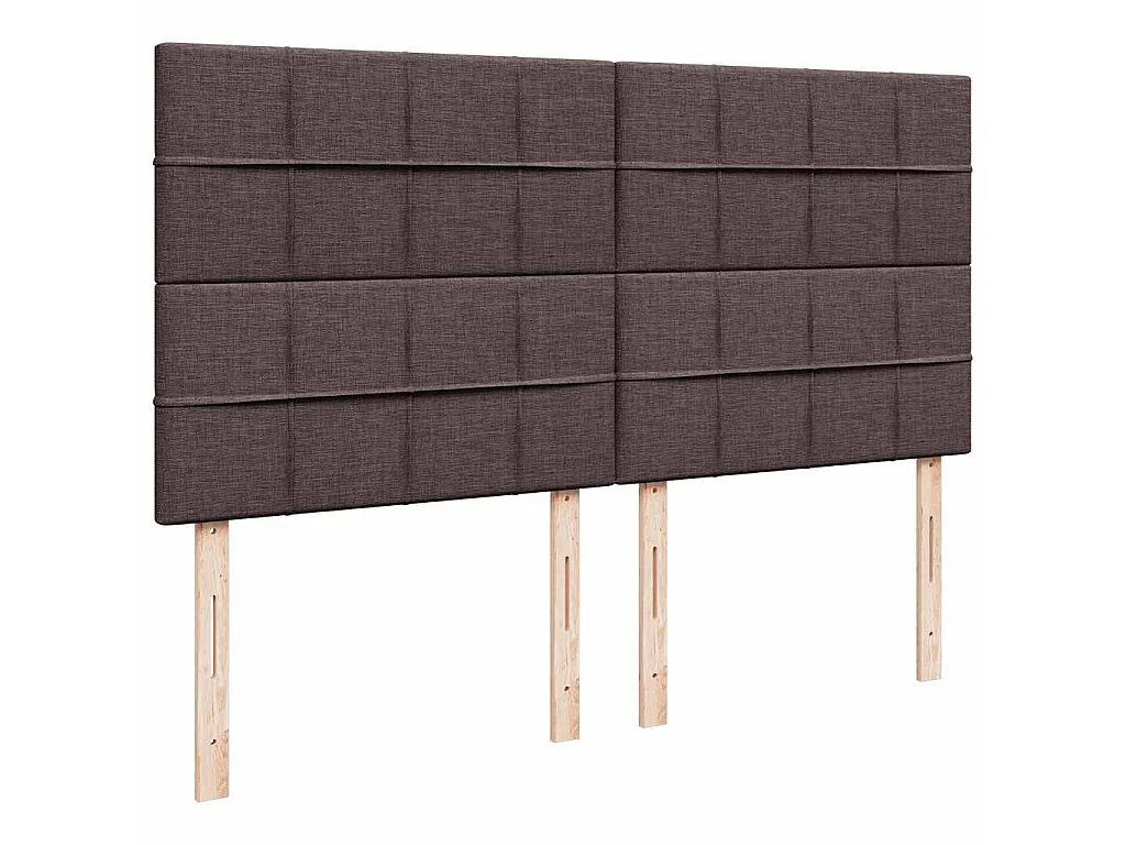 Cama box spring con colchón tela marrón oscuro 200x200 cm