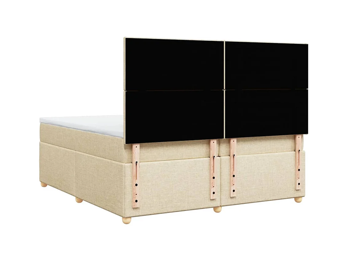 Boxspringbett mit Matratze Creme 200x200 cm Stoff