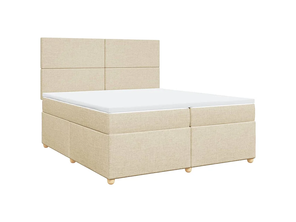 Cama com molas/colchão 200x200 cm tecido cor creme
