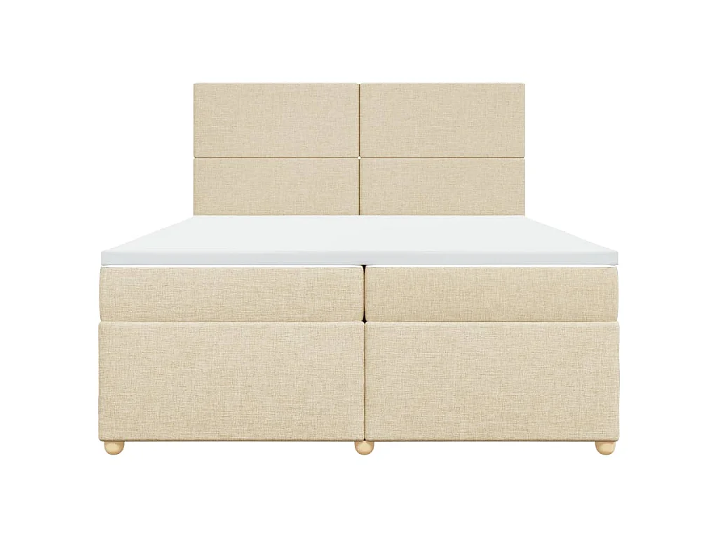 Cama com molas/colchão 200x200 cm tecido cor creme
