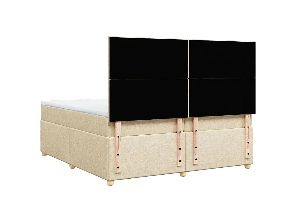 Cama com molas/colchão 200x200 cm tecido cor creme