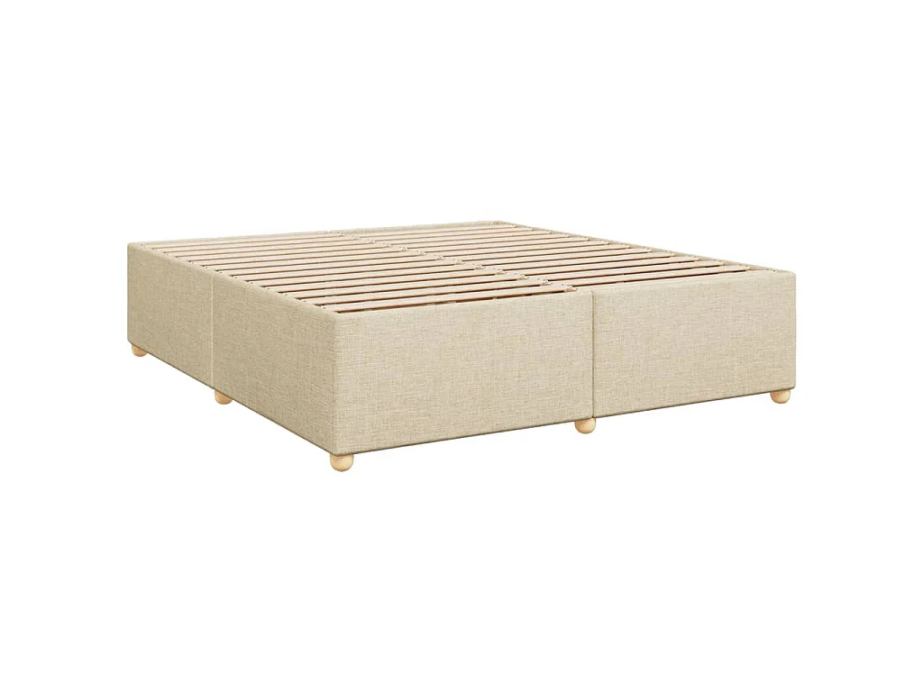 Cama com molas/colchão 200x200 cm tecido cor creme
