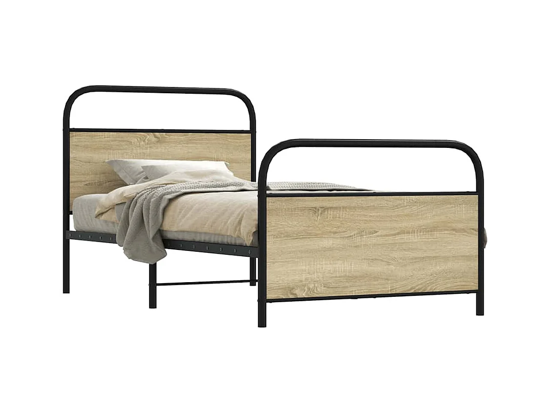 Cadre de lit sans matelas 107x203 cm chêne sonoma