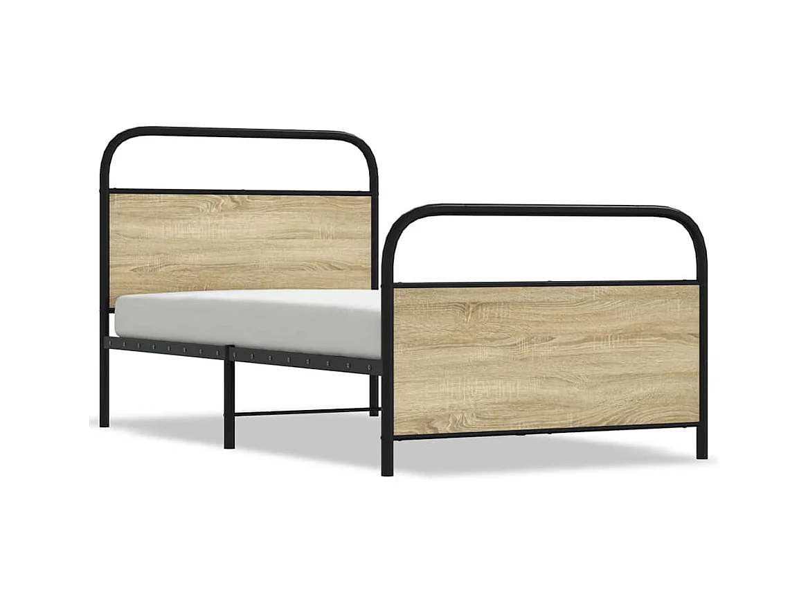 Bettgestell ohne Matratze 107x203 cm Sonoma-Eiche Holzwerkstoff