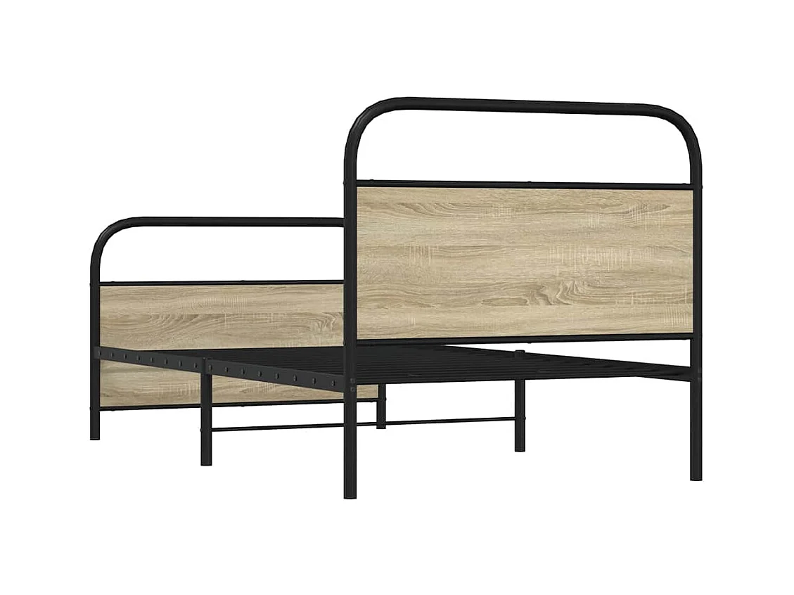 Bettgestell ohne Matratze 107x203 cm Sonoma-Eiche Holzwerkstoff