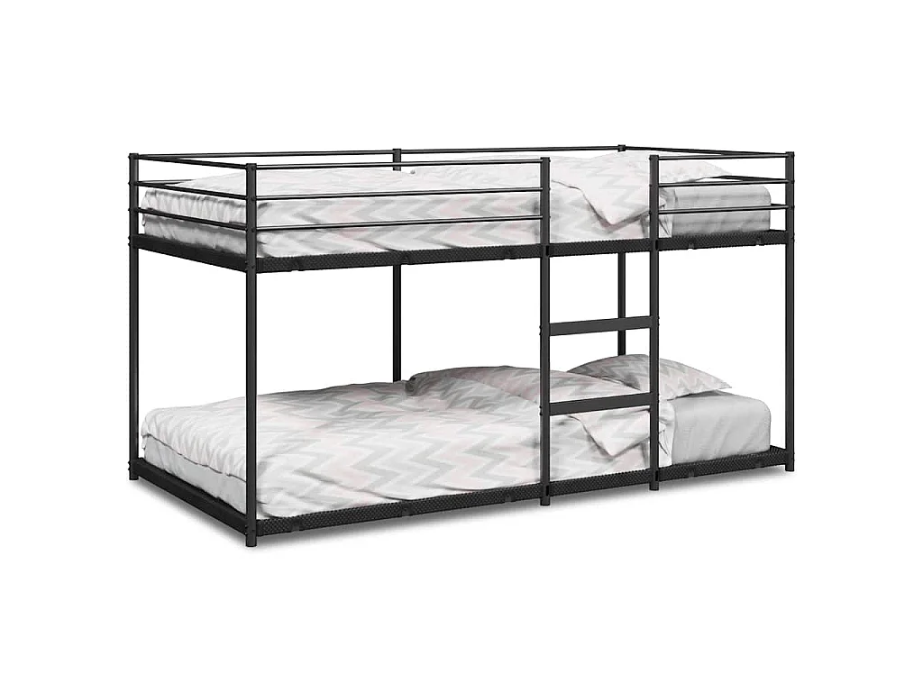 Lit superposé sans matelas noir 107x203 cm acier
