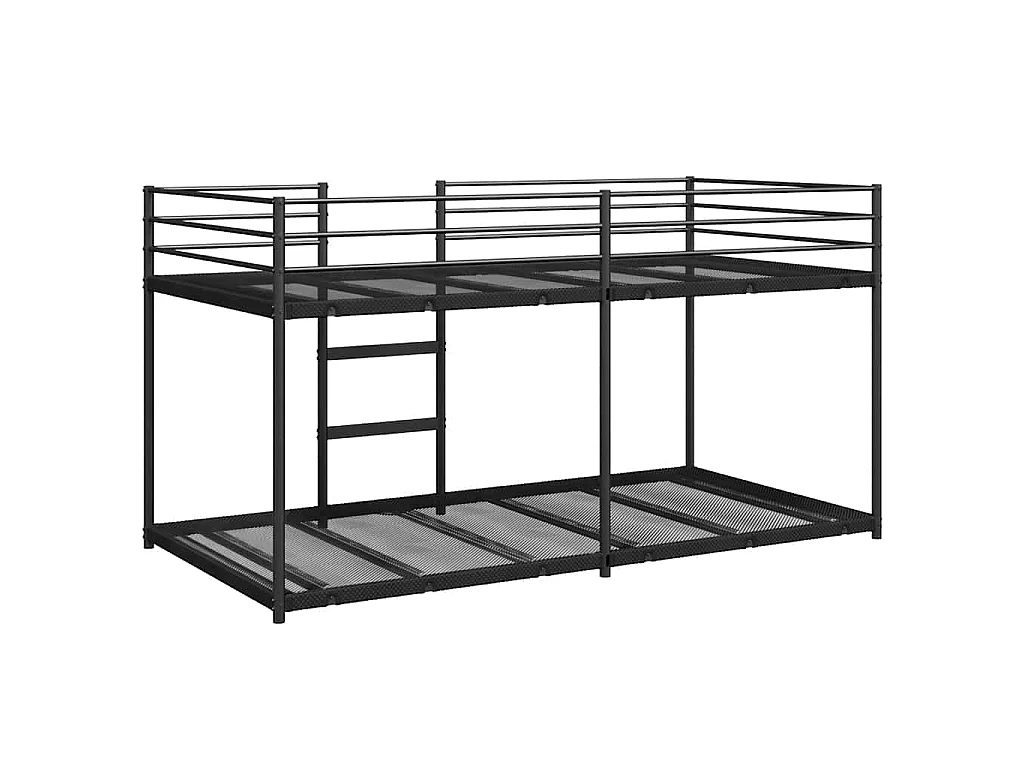 Lit superposé sans matelas noir 107x203 cm acier