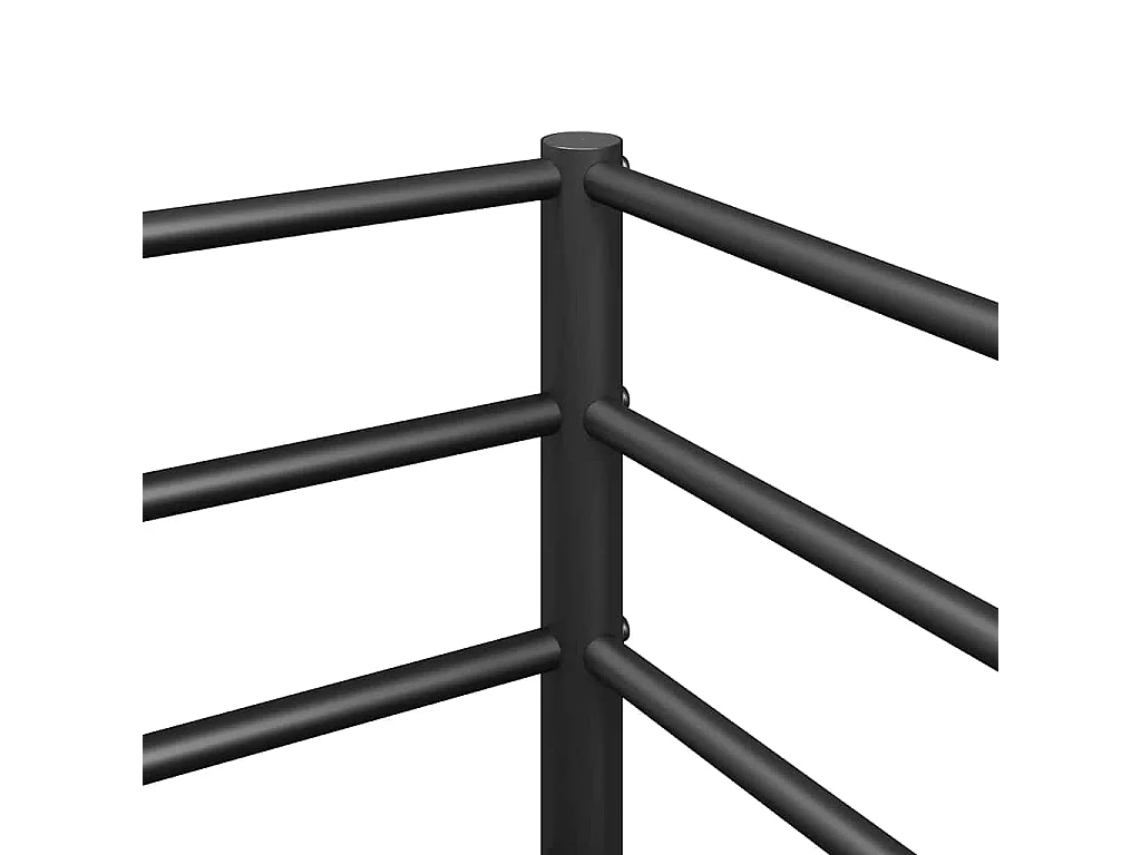 Lit superposé sans matelas noir 107x203 cm acier