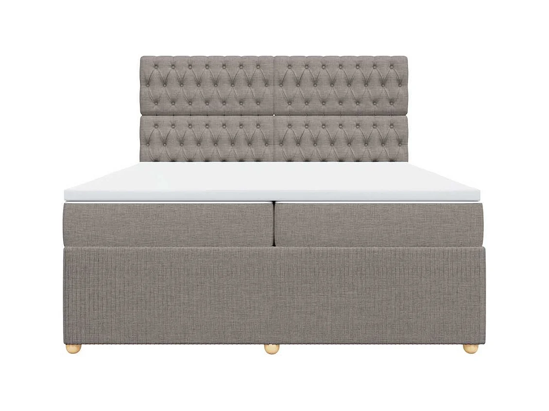 Sommier à lattes de lit avec matelas Taupe 200x200 cm Tissu