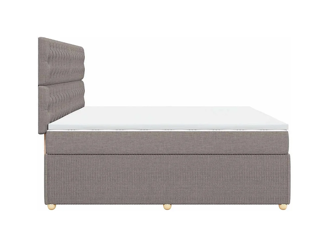 Sommier à lattes de lit avec matelas Taupe 200x200 cm Tissu