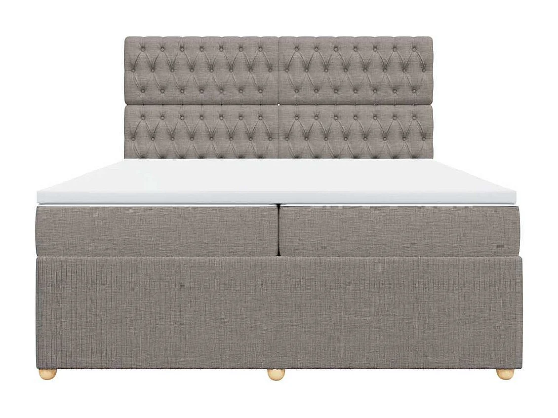 Giroletto a Molle con Materasso Tortora 200x200 cm in Tessuto