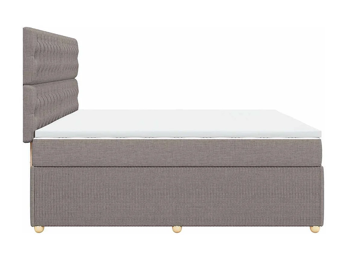 Giroletto a Molle con Materasso Tortora 200x200 cm in Tessuto