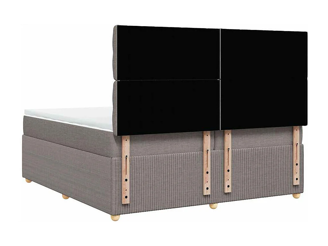 Giroletto a Molle con Materasso Tortora 200x200 cm in Tessuto