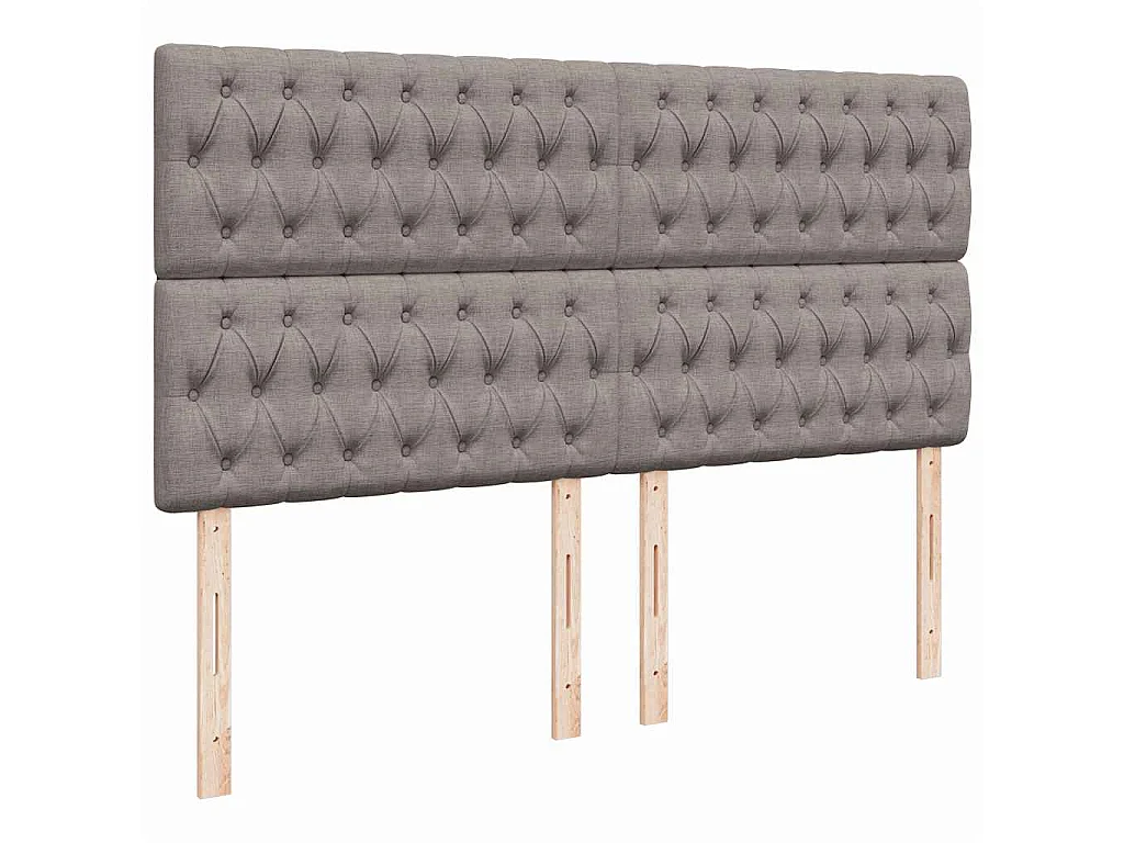 Cama box spring con colchón tela gris taupe 200x200 cm