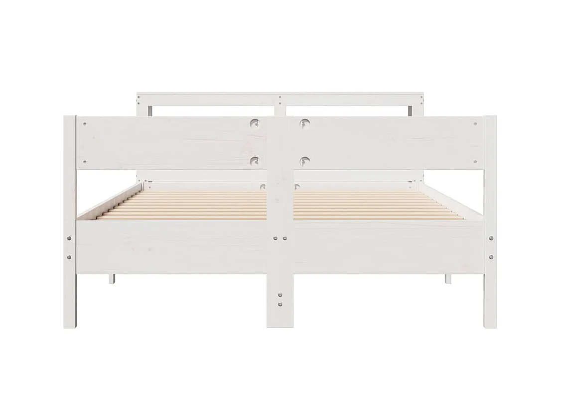 Cama sem colchão 150x200 cm madeira de pinho maciça branco