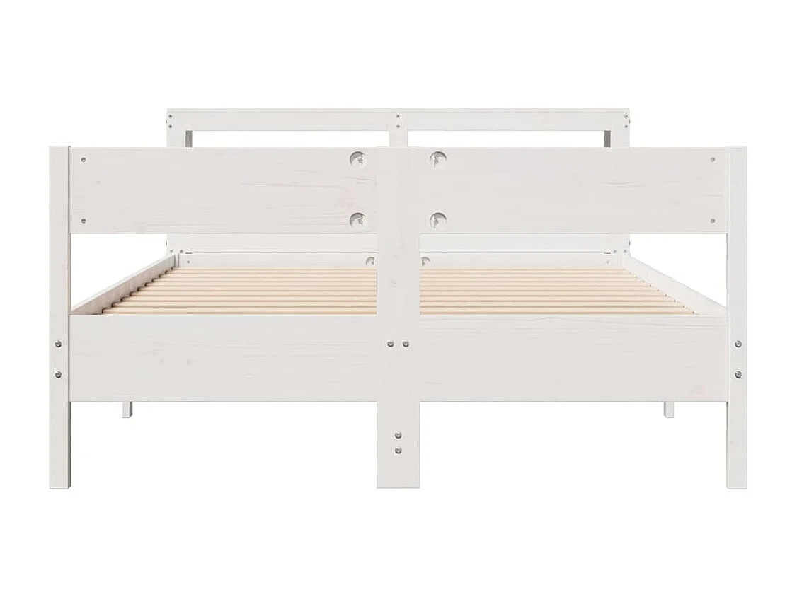 Letto senza Materasso Bianco 150x200 cm Legno Massello di Pino