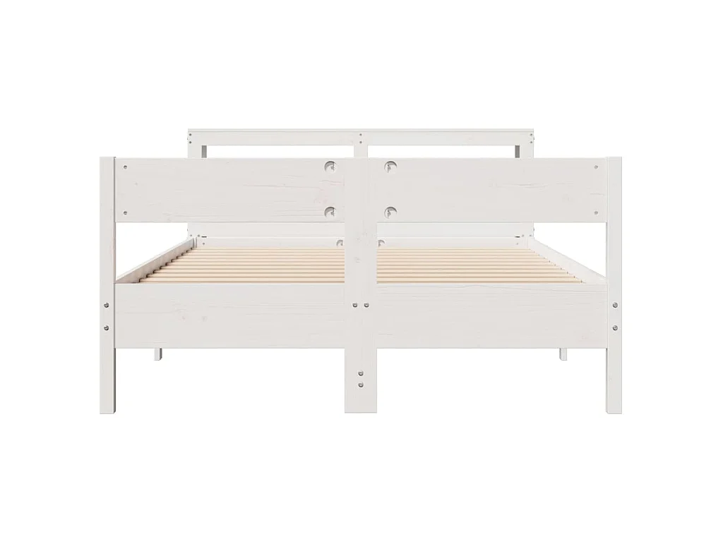 Bedframe zonder matras massief grenenhout wit 150x200 cm