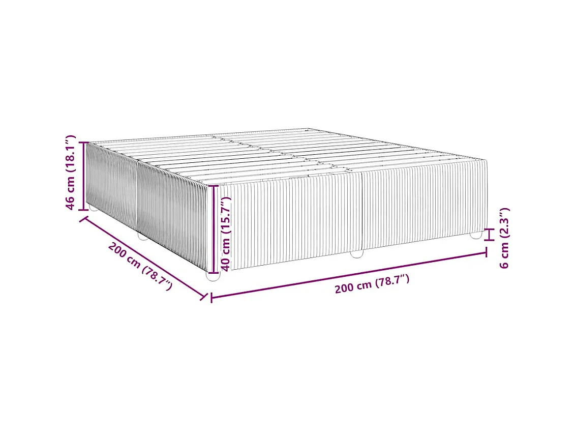 Cadre de lit sans matelas noir 200x200 cm tissu